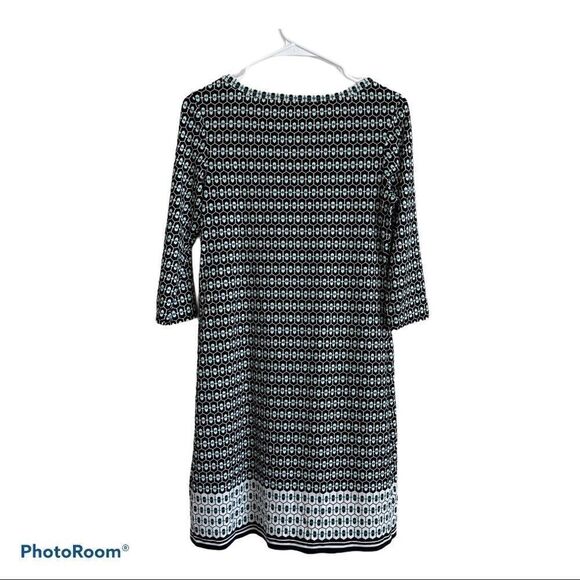 Max Studio Pullover Dress Navy Geo Print, Size S - Picture 2 of 10